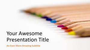 Beautifully colored pencil theme PPT template