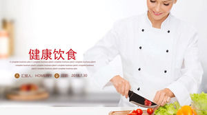 Beauty Chef Cooking Background Healthy Diet PPT Template