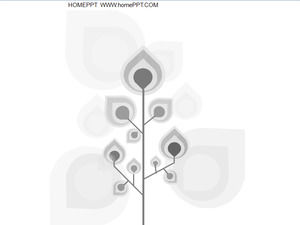 Black and white background dynamic art tree growth PPT background template download