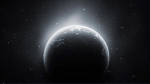 Black and white beautiful planet PPT background picture