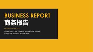 黒と黄色の色合わせビジネスレポートPPTテンプレート