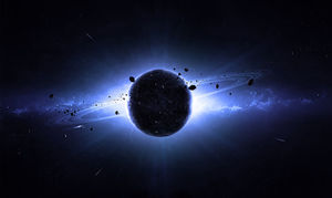 黑色背景的星球宇宙星PPT背景图片