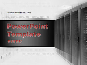 Hitam data center teknologi PPT latar belakang IT Template