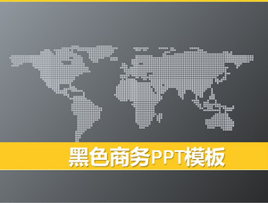 Black World Map Background Business PowerPoint Template