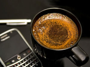 Café telefone Blackberry e um modelo powerpoint Pen Café telefone Blackberry e um modelo powerpoint Pen