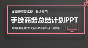 黑板白垩手拉的样式经营计划PPT模板