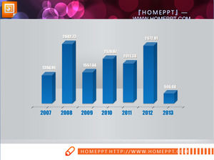 บลู 3d PPT สเตอริโอ histogram แม่แบบดาวน์โหลด