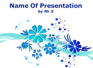 Шаблон PowerPoint Синий Цветущий Цветы