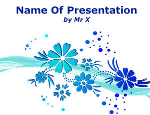 PowerPoint modelo azul Blooming Flores