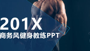 Mavi fitness vücut geliştirme tema PPT şablonu