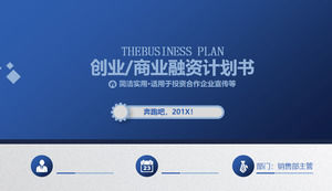 Modelo de plano de negócios geral plano azul PPT