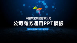 Azul informe general de negocios plantilla PPT