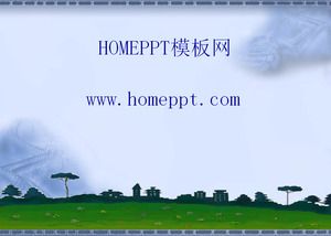 ブルー万里の長城の背景アーキテクチャ背景PPTテンプレートのダウンロード