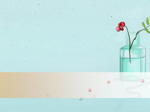 Blue hand-painted bottle floral elegant PPT background picture