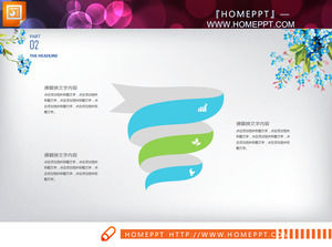 Blau Retro Floral Arts Fan PPT-Diagramm herunterladen