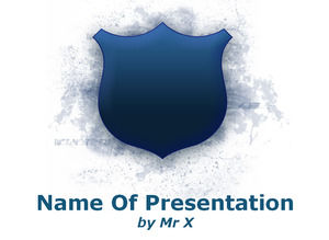 Шаблон PowerPoint Синий блестящий щит