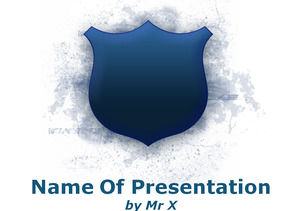 Blue Shiny Shield powerpoint template