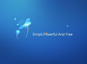 Biru sederhana sederhana dan elegan desain seni PPT Template free download;