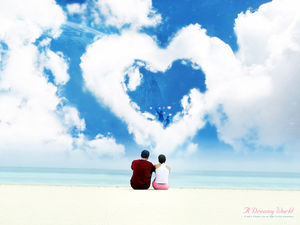 Blue Sky Couple PowerPoint background image