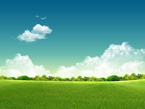Mavi gökyüzü beyaz bulutlar arka plan doğal manzarası PPT arka plan resmi