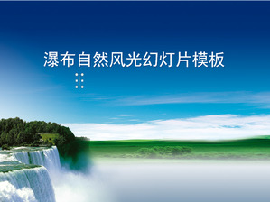 céu azul nuvens brancas cachoeira fundo paisagem natural modelo de slideshow de download