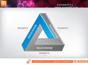 Azul Triangle Ciclo PowerPoint Chart Download