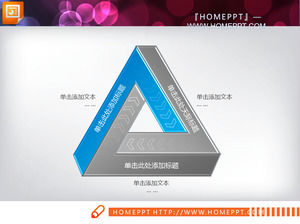 Blue Triangle Cycle PowerPoint Chart Download