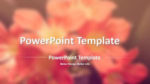 朦胧blurred flower landscape PPT template