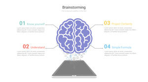 脳ブレーンストーミングPPTグラフィック素材
