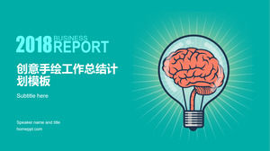 Brain bulb hand drawn creative flat beautiful business work report ppt template Brain bulb hand drawn creative flat beautiful business work report ppt template