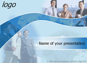 Modèles de gens d'affaires Powerpoint fond bleu