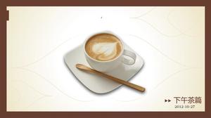 Modèle PPT de thé d'après-midi café au cappuccino