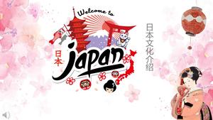 Japanische Kultureinführungsförderung PPT-Schablone der Karikaturanimeart
