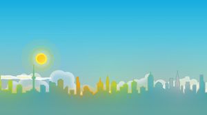 Cartoon city PowerPoint background picture
