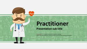 Cartoon doctor medical medical theme PPT template