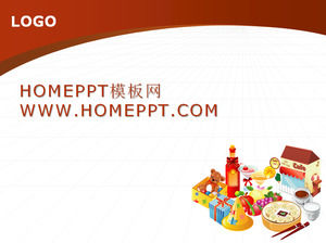 Cartoon food category PPT template download