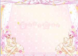 Cartoon girl background PPT template