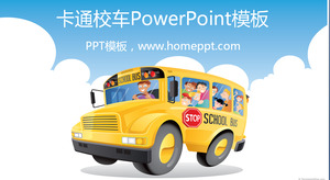 Cartoon autobus szkolny szablon PowerPoint do pobrania