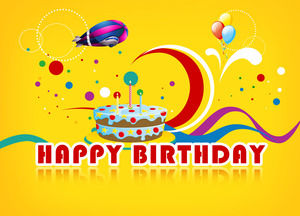 Kartun gaya selamat ulang tahun PPT Template Download