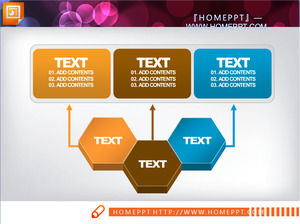Cellular hexagonal juxtaposition relationship PPT diagram