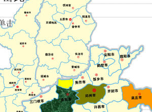 Provinciile și orașele din China mapă vectorul PPT șablon