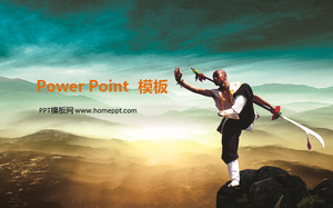 Cina Kung Fu PowerPoint Template Unduh