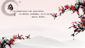 Pflaumenblüte PPT-Hintergrundbild der chinesischen Art