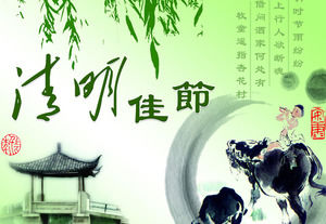 Festivalul Ching Ming PPT șablon de descărcare