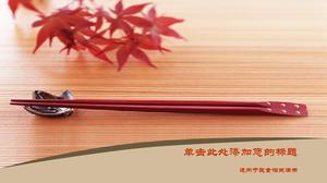 Chopsticks Chinese food culture PPT template