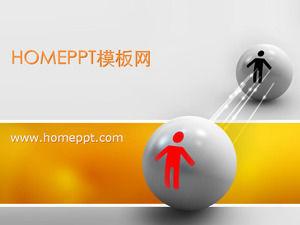 經典斯諾克小人背景商務PPT模板下載
