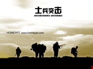 Classic soldier assault PPT template download