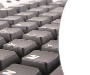 Close Up Image of Computer Keyboard powerpoint template