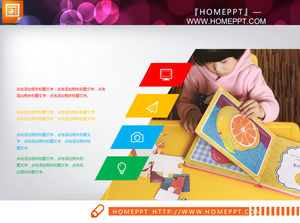 Renk düz eğitim ve öğretim PPT grafik