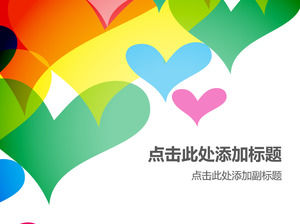 Color heart shaped PPT background image